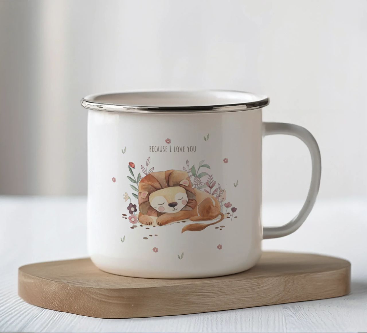 Piccolo leone tazza in smalto da Sabrina Ziegenhorn