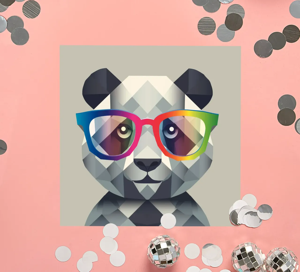 Panda molón: el estilo geométrico se une a las gafas de colores pegatina de namosh