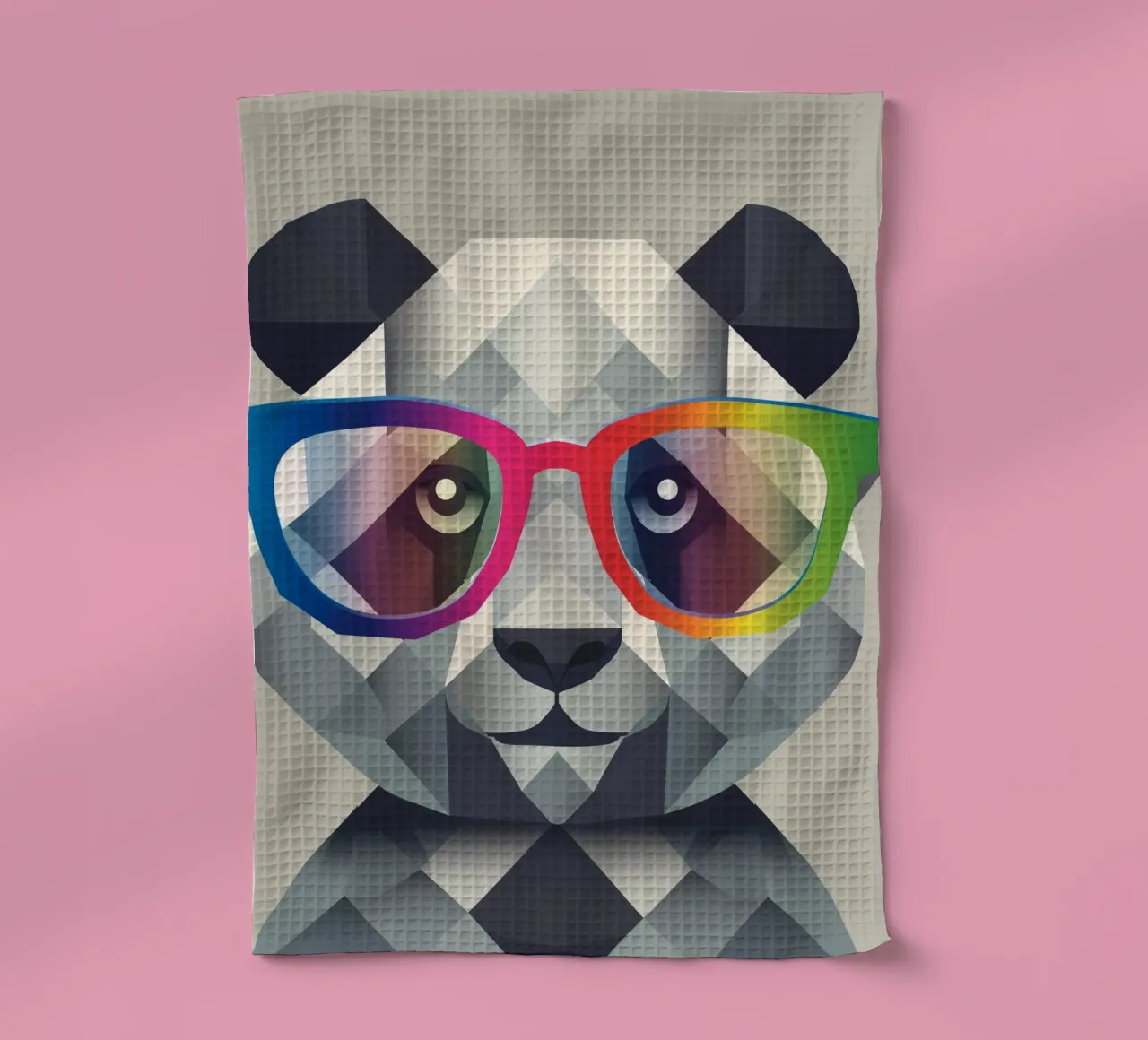 Panda molón: el estilo geométrico se une a las gafas de colores paño de cocina de namosh