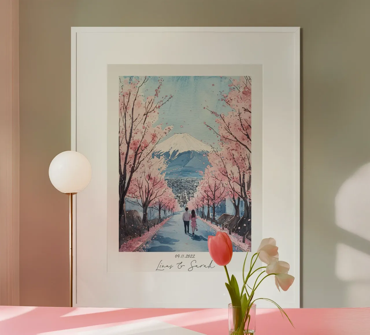 Anniversario dei ciliegi in fiore poster con telaio in alluminio da Sugoi