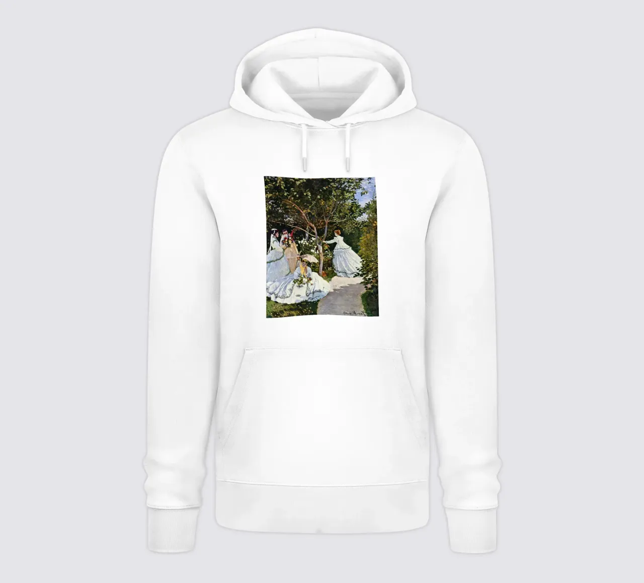 Claude Monet - Donne in giardino felpa con cappuccio da William Store