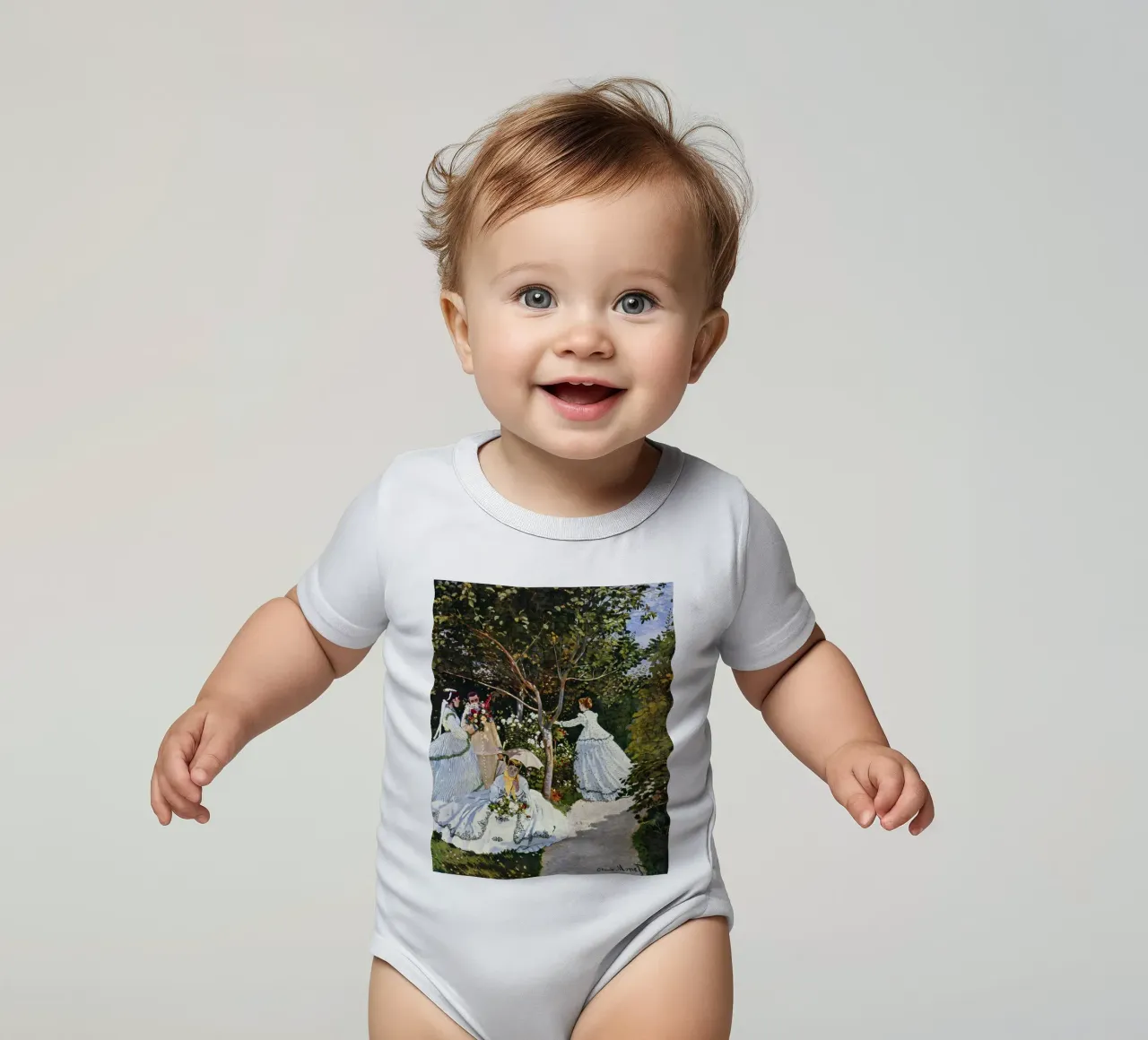 Claude Monet - Donne in giardino body neonato maniche corte da William Store