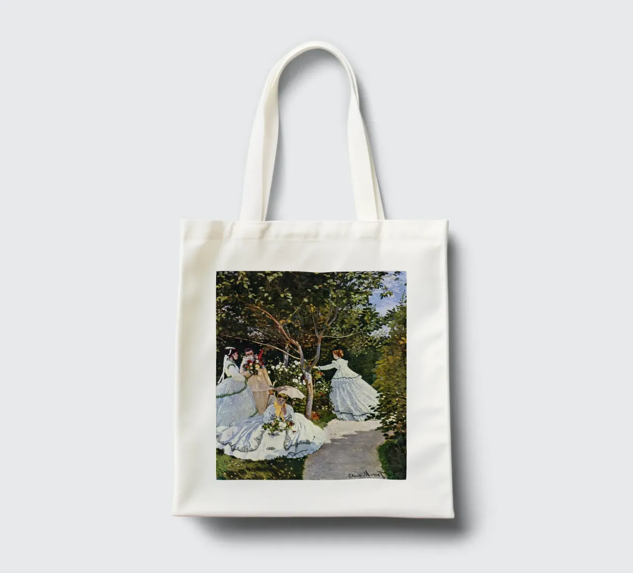 Claude Monet - Donne in giardino borsa in juta da William Store