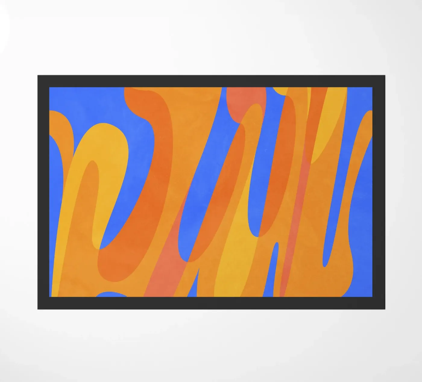 orange blues doormat by Abstract Joy