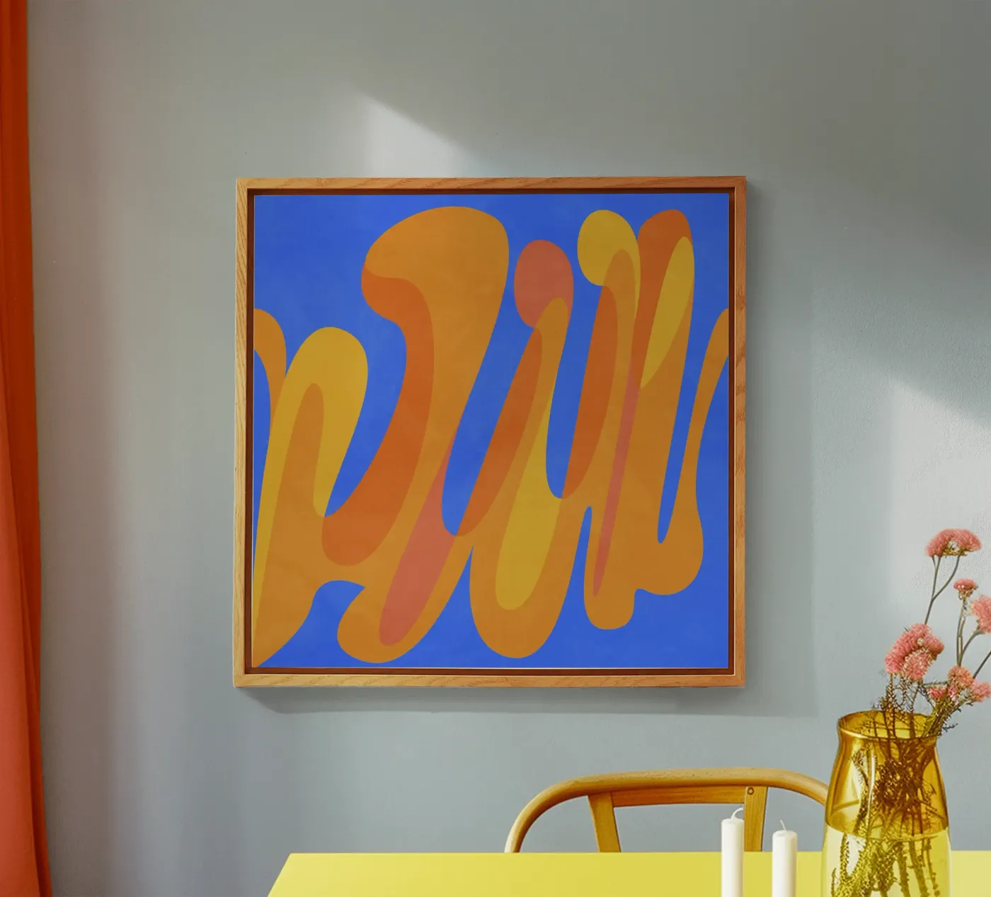 orange blues plexiglass da Lines Inside