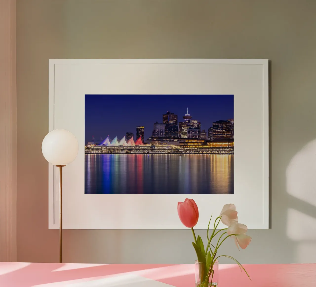 Incantevole impressione serale da Vancouver poster con telaio in alluminio da Melanie Viola