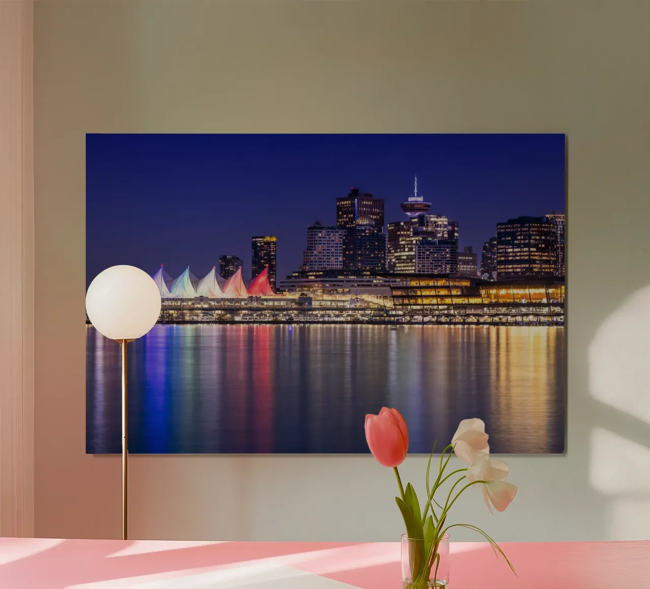 Incantevole impressione serale da Vancouver poster con telaio in alluminio da Melanie Viola
