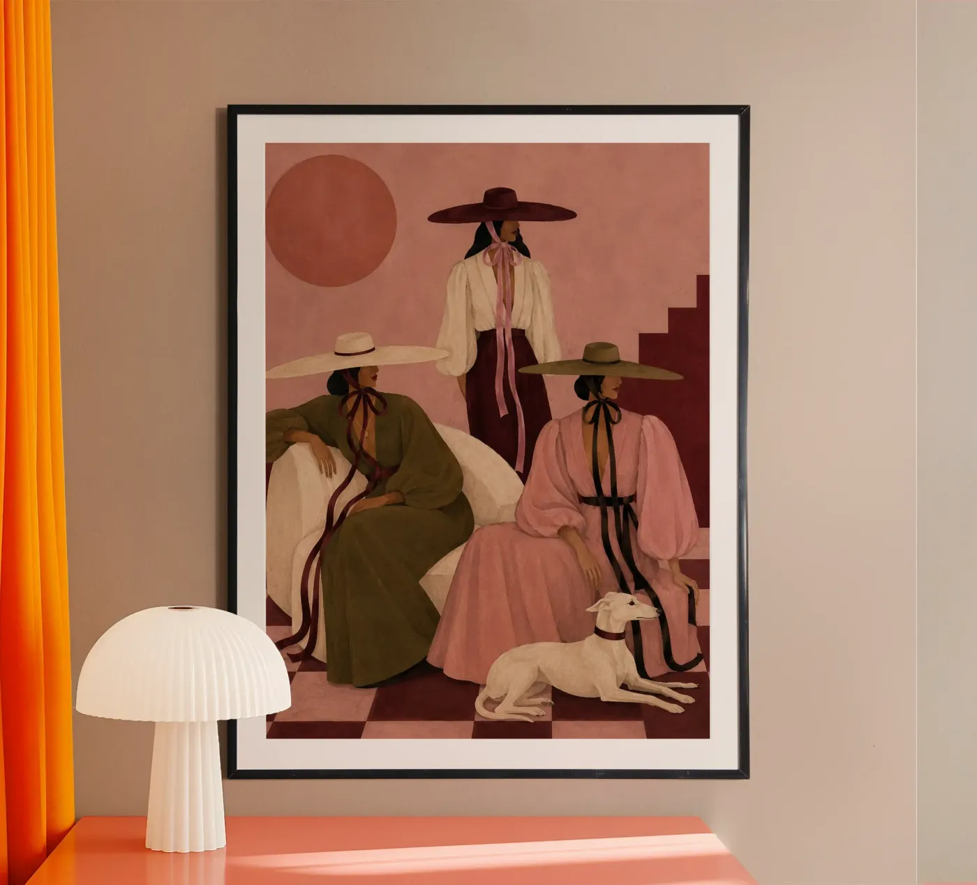Donne con il cappello, arte moderna boho poster da Westerly
