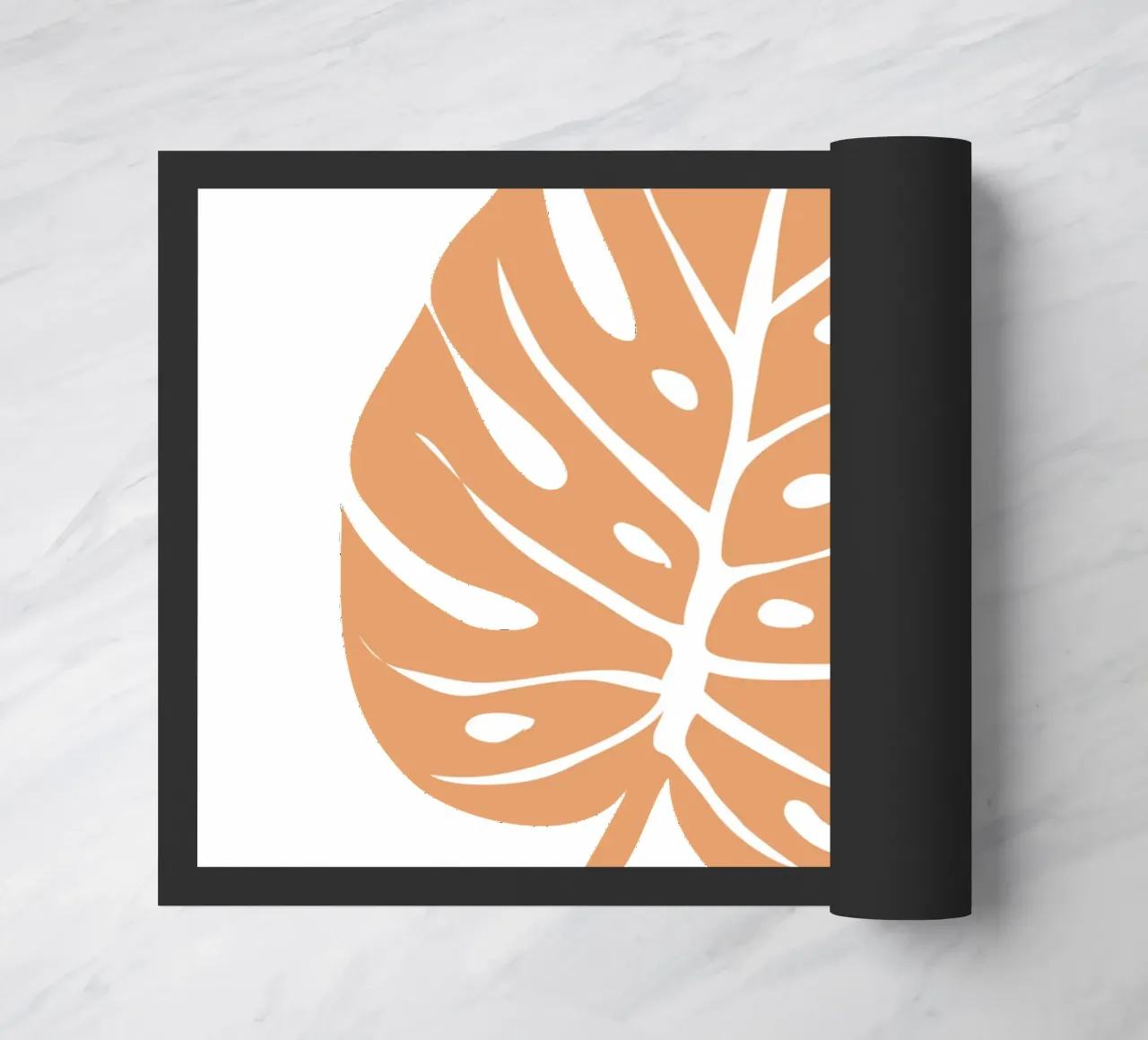 Orange Monstera Leaf zerbino da anisillustration