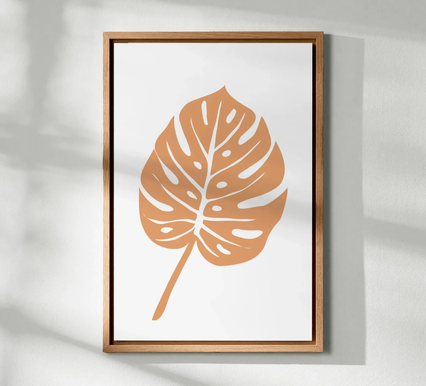 Orange Monstera Leaf alluminio dibond da anisillustration