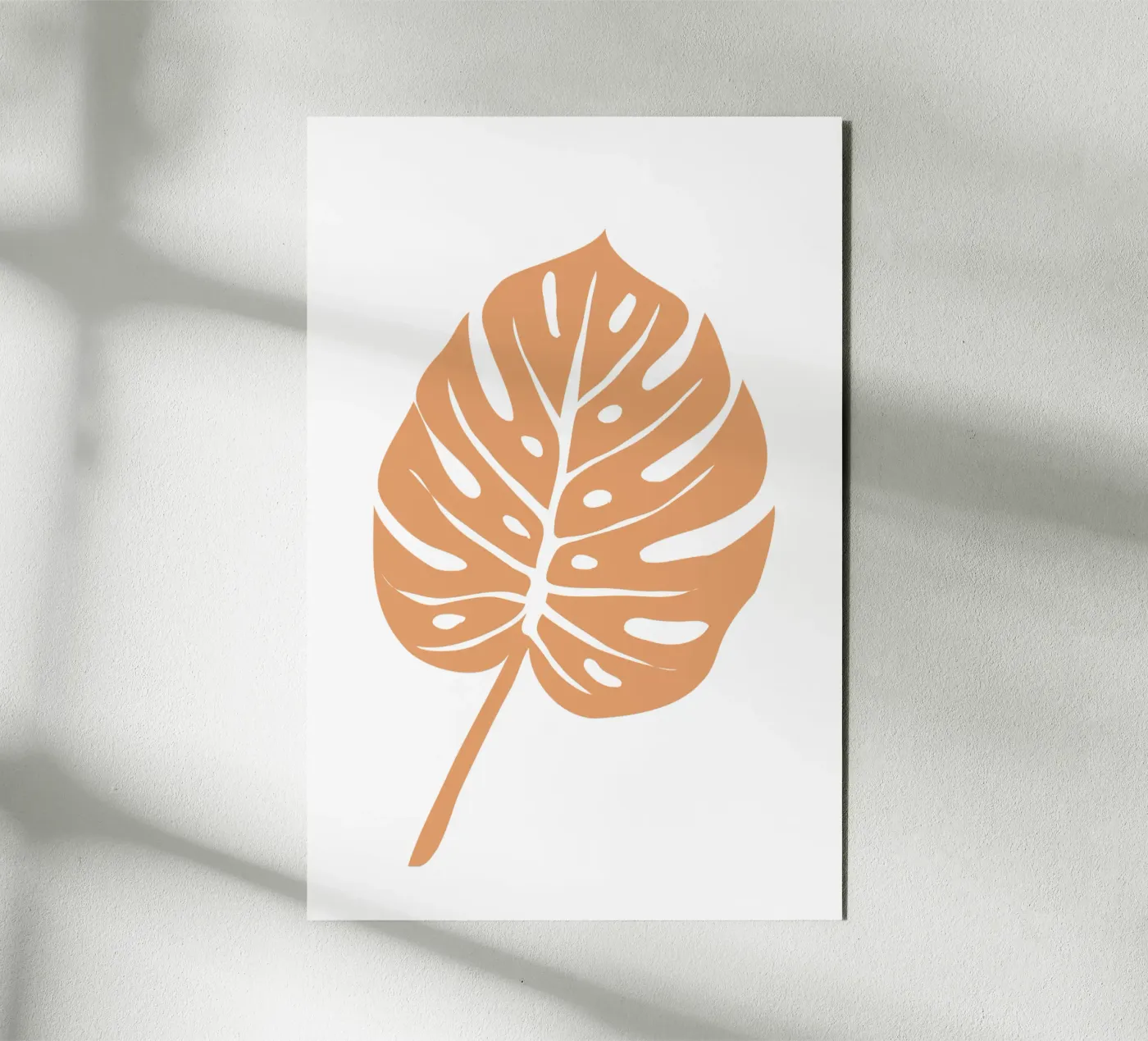 Orange Monstera Leaf alluminio dibond da anisillustration