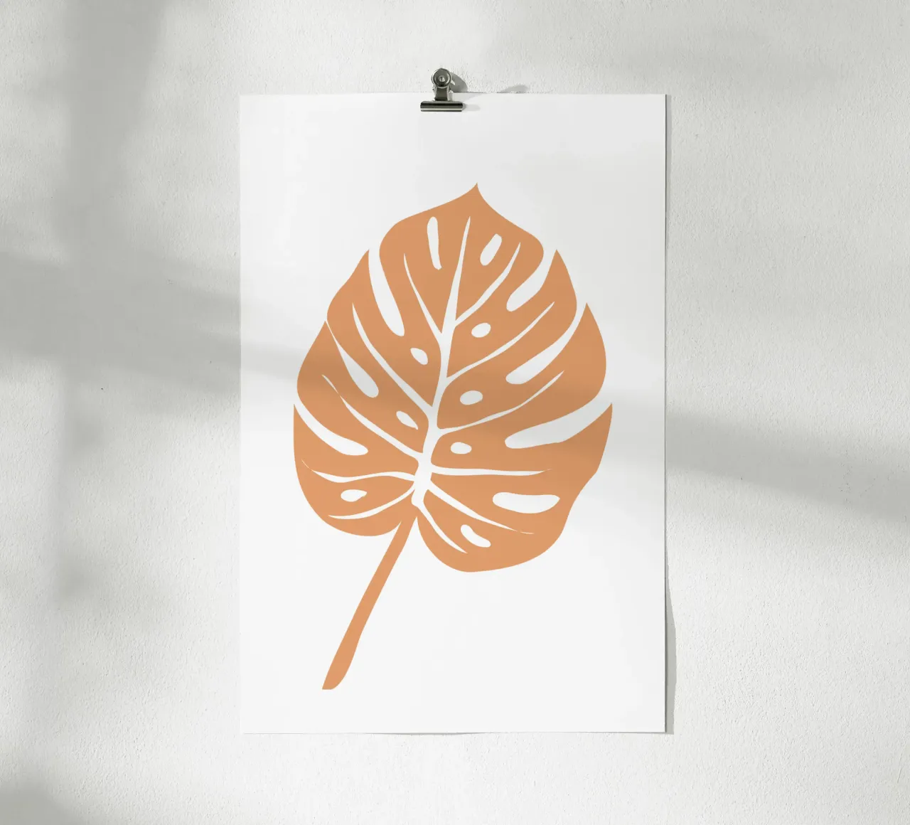 Orange Monstera Leaf poster da anisillustration