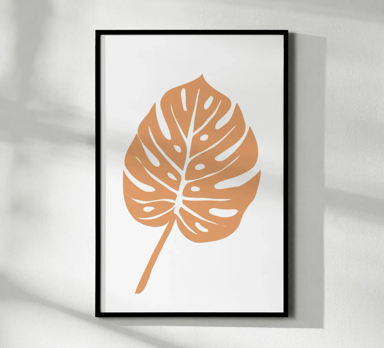 Orange Monstera Leaf poster da anisillustration