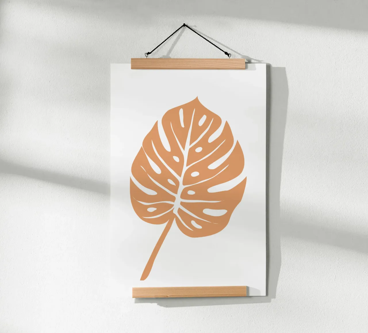 Orange Monstera Leaf poster da anisillustration