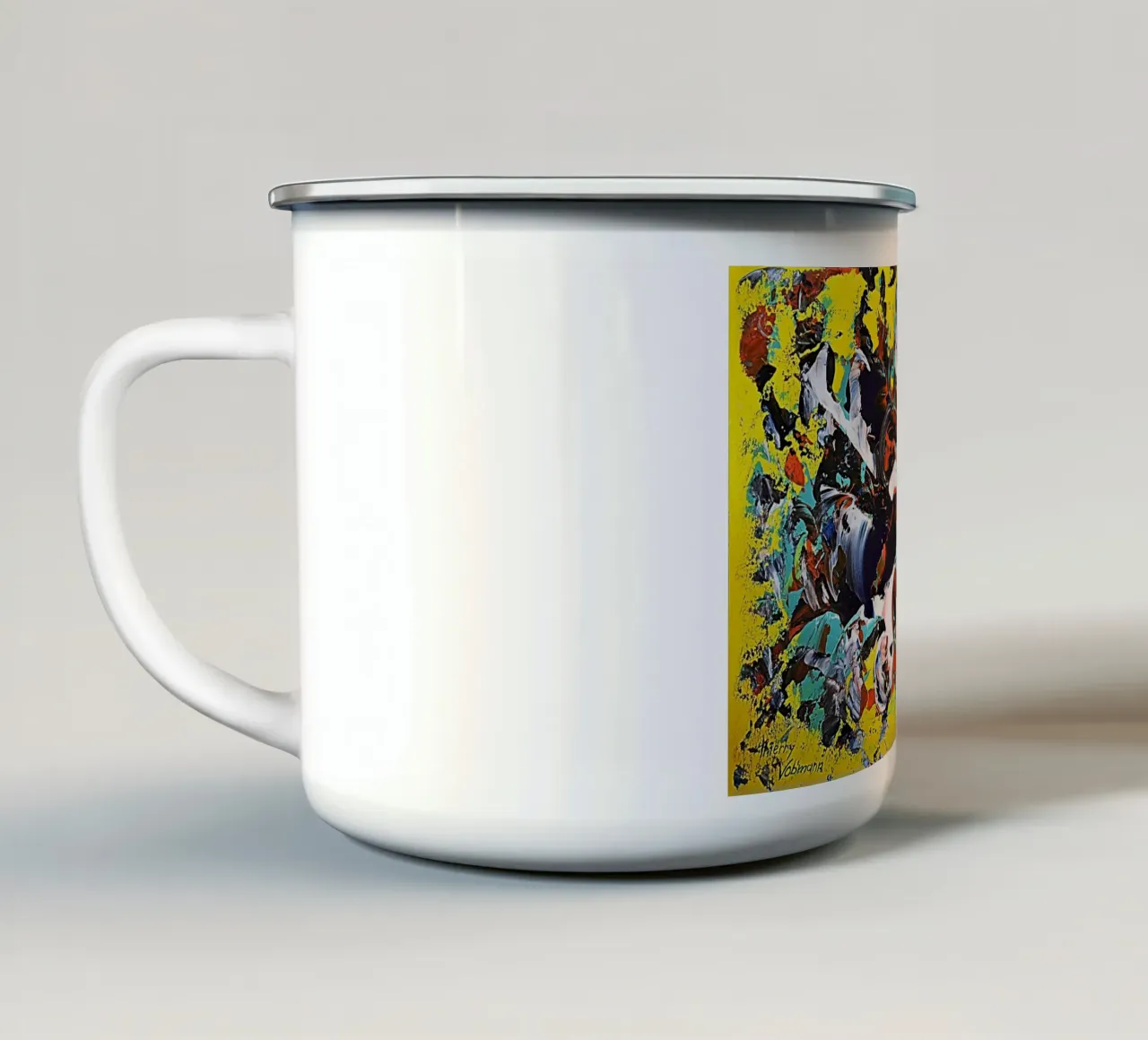 IDEAL GIFT 20 tazza in smalto da Thierry Vobmann Abstract painting