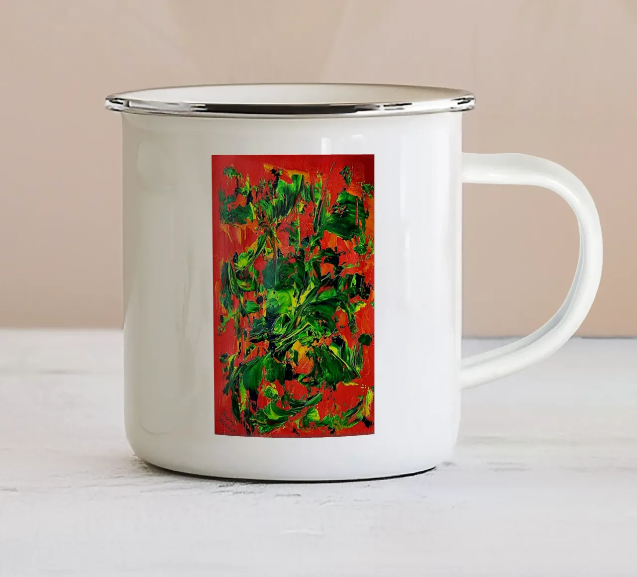 IDEAL GIFT 21 tazza in smalto da Thierry Vobmann Abstract painting