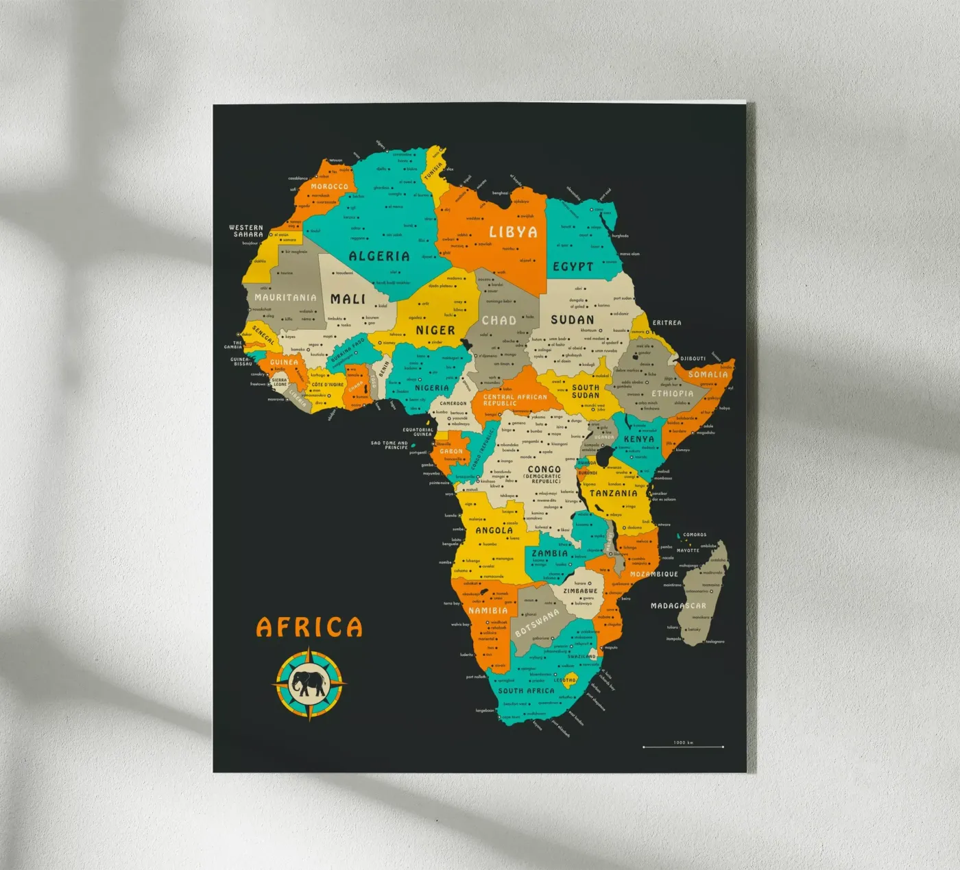 Africa Map plexiglas de Jazzberry Blue