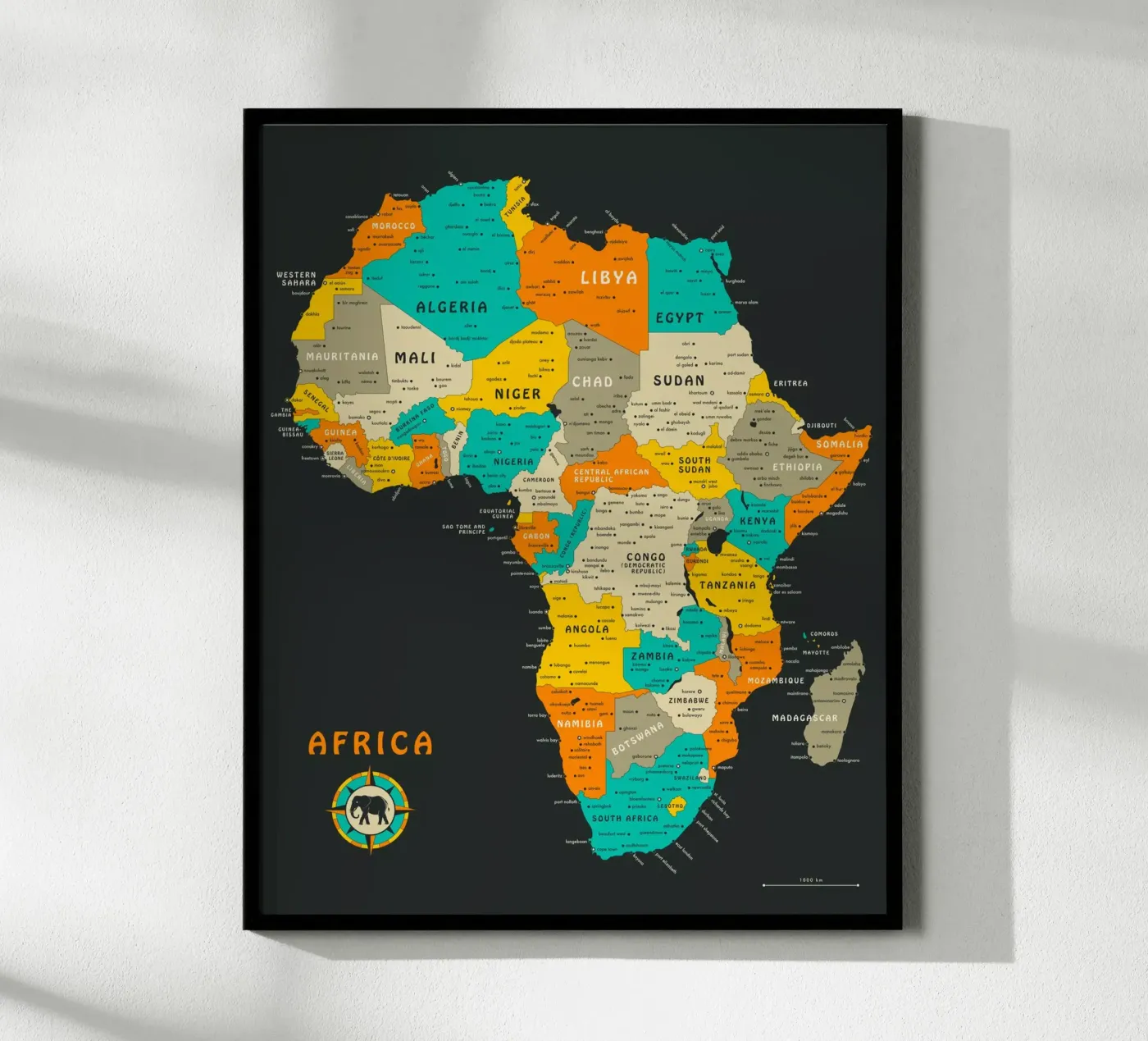 Africa Map poster da Jazzberry Blue