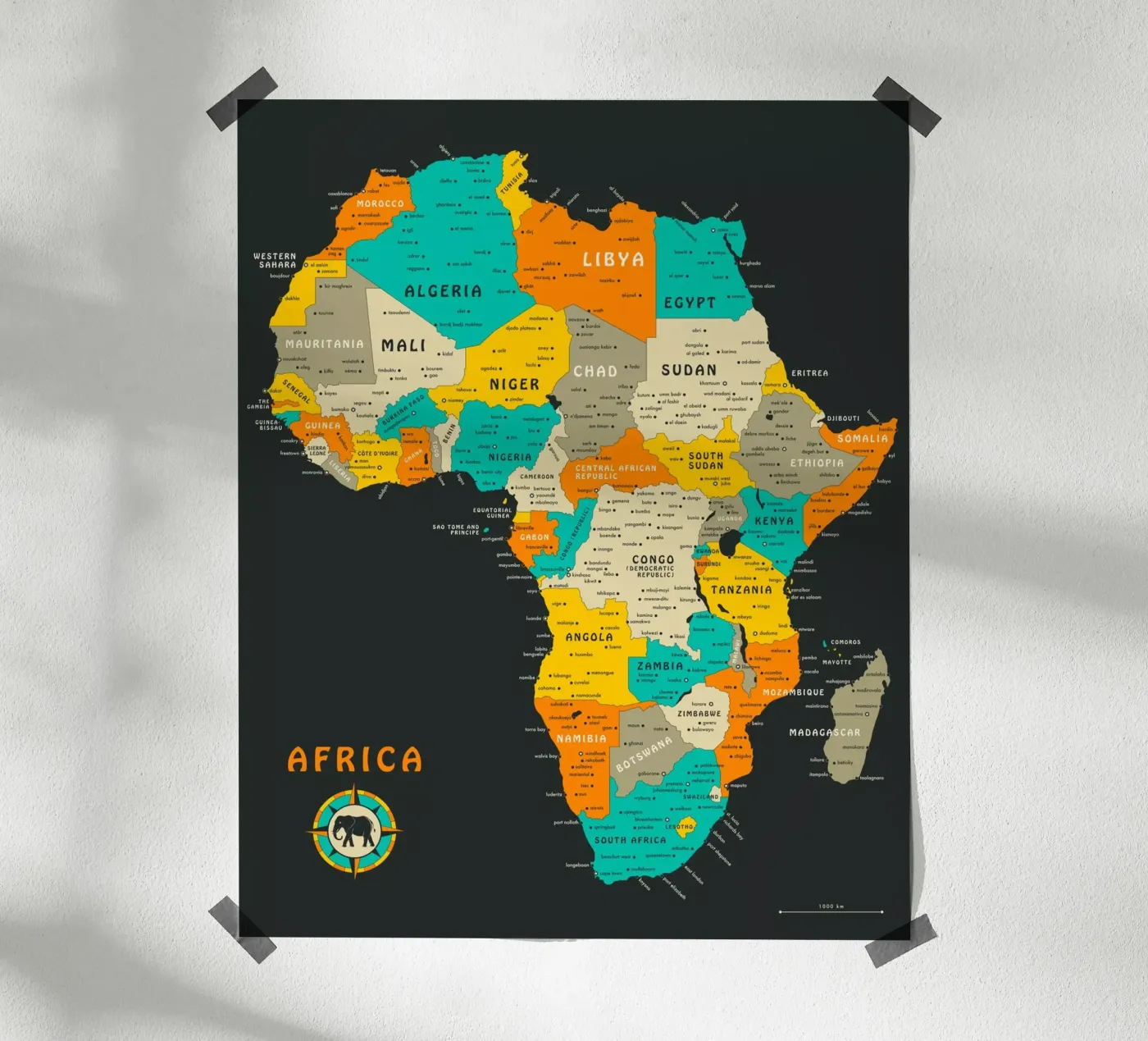 Africa Map poster da Jazzberry Blue