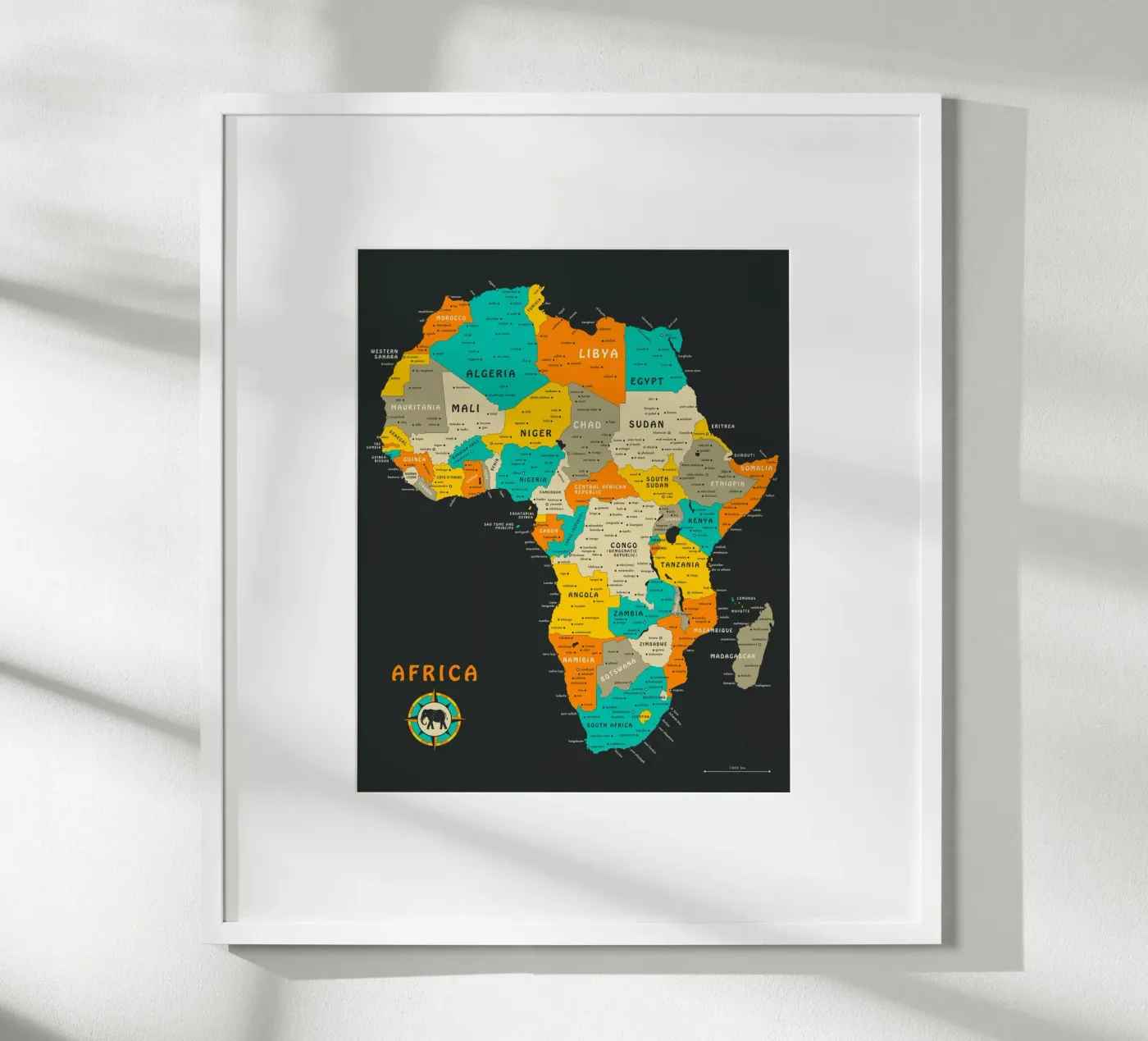 Africa Map poster da Jazzberry Blue