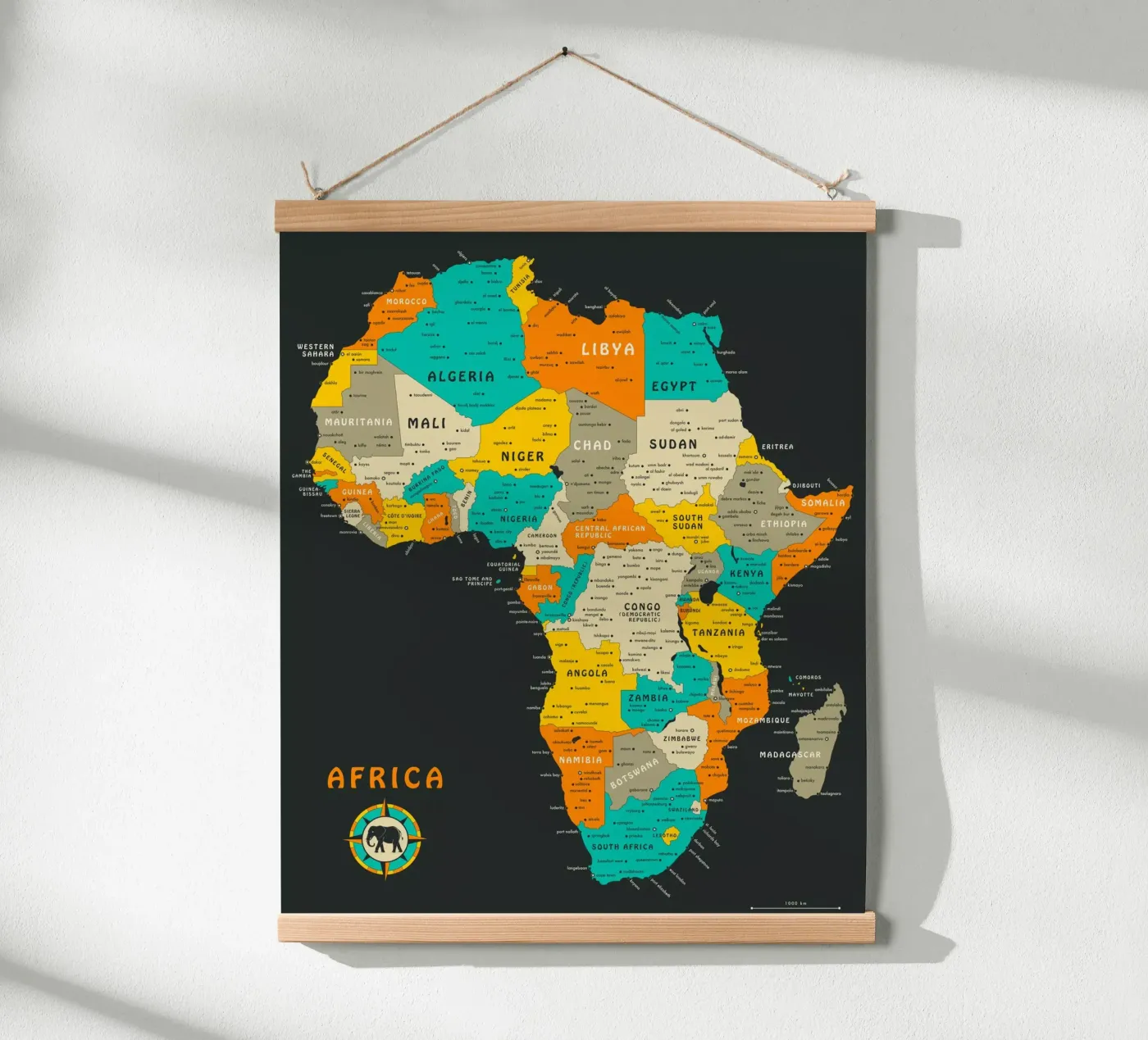 Africa Map poster da Jazzberry Blue