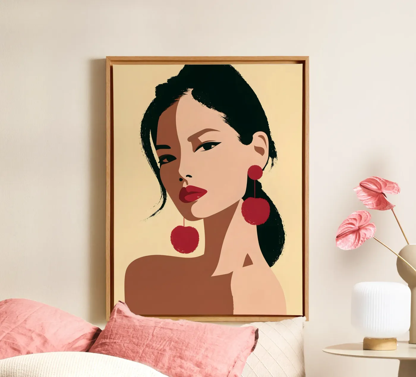 Cherry Statement Portrait canvas by michi