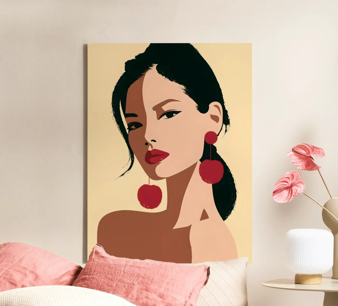 Cherry Statement Portrait canvas by michi