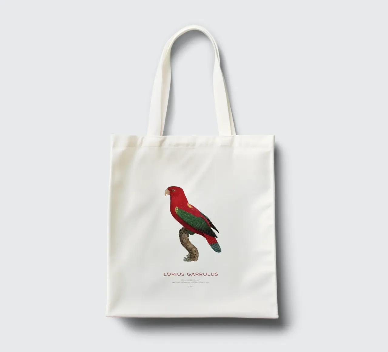 Lorius Garrulus o Lorius Garrulus borsa in juta da Vintagrafica