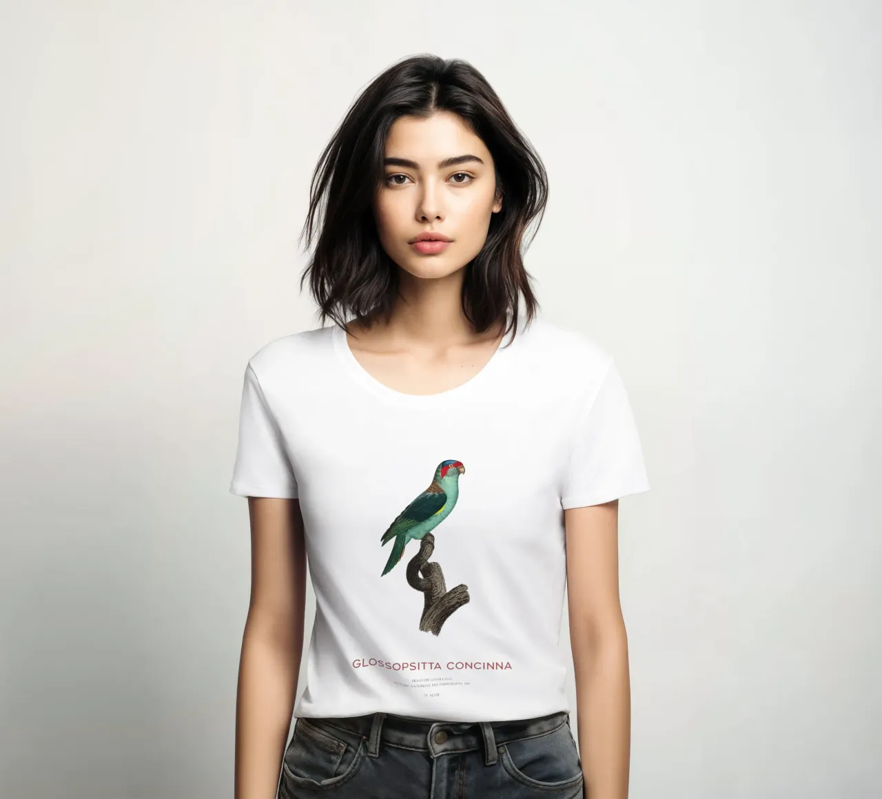 Moschuslorchel oder Glossopsitta Concinna Frauen T-Shirt von Vintagrafica
