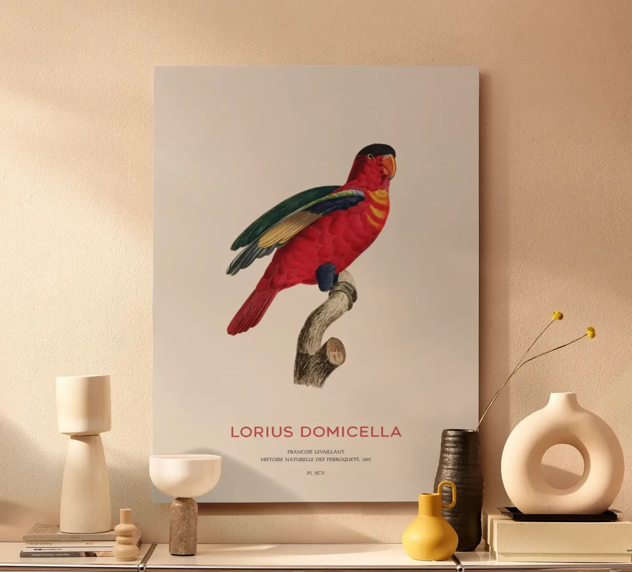 Purpurnackenlori oder Lorius Domicella Alu-Dibond von Vintagrafica