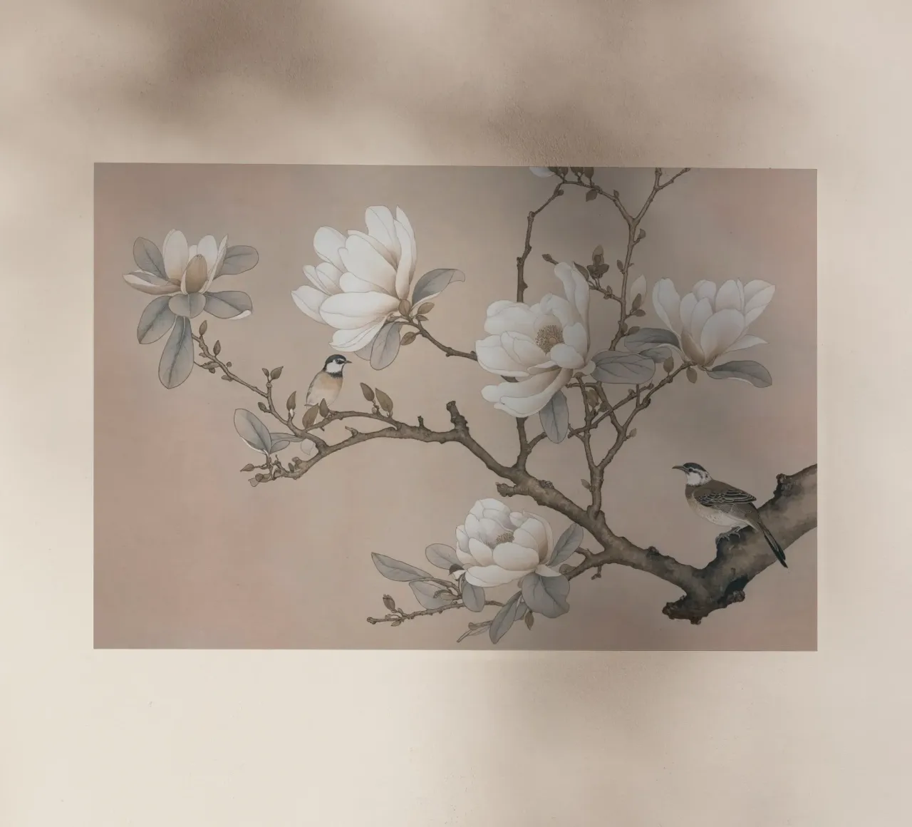Chinoiserie Magnolia And Bird pellicola backlit da Andrea Haase Vintage World