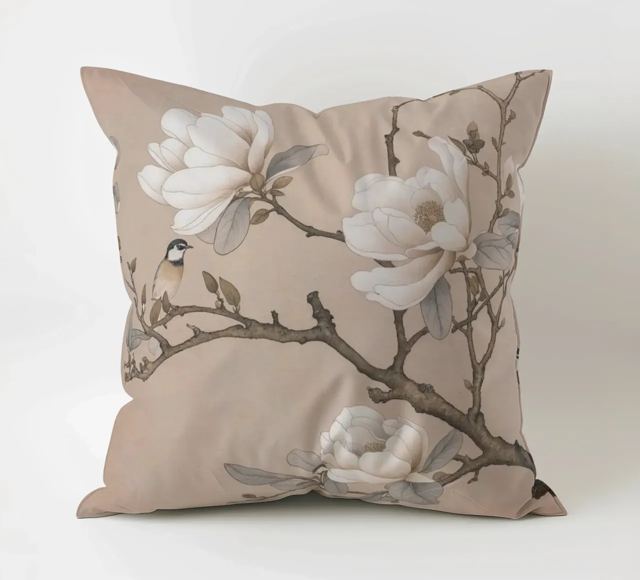 Chinoiserie Magnolia And Bird cuscino da Andrea Haase Vintage World