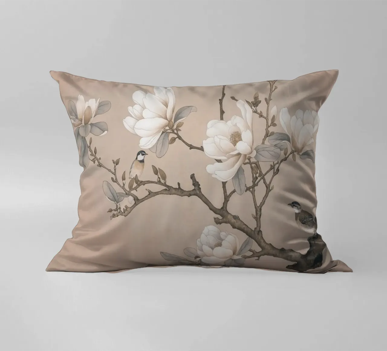 Chinoiserie Magnolia And Bird cuscino da Andrea Haase Vintage World