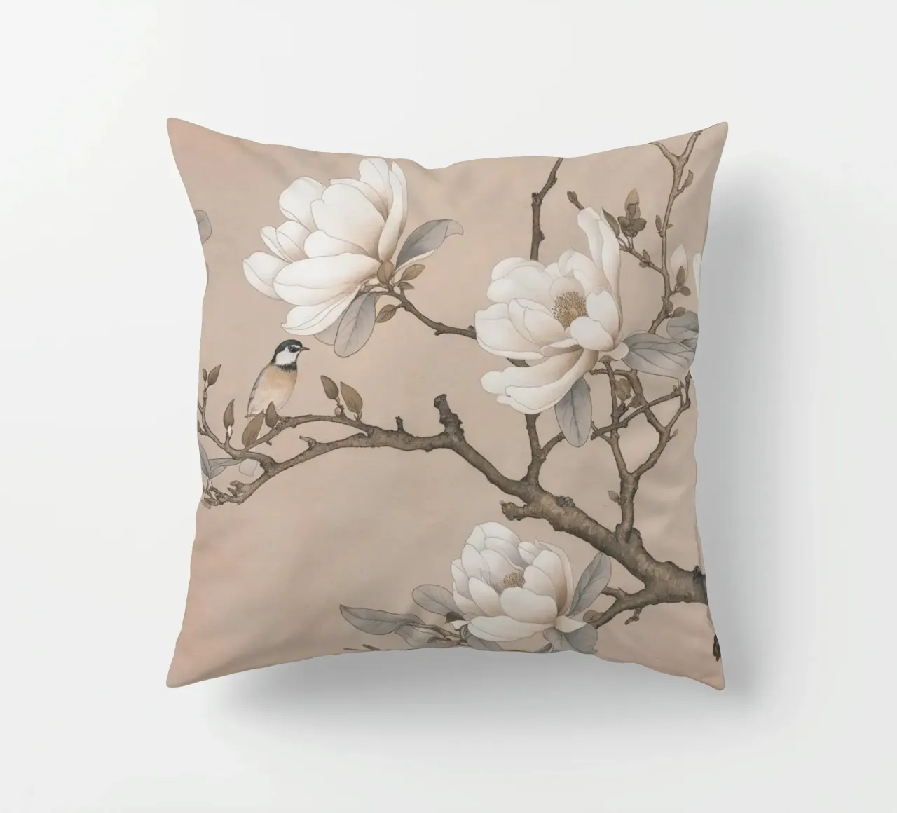 Chinoiserie Magnolia And Bird cuscino da Andrea Haase Vintage World