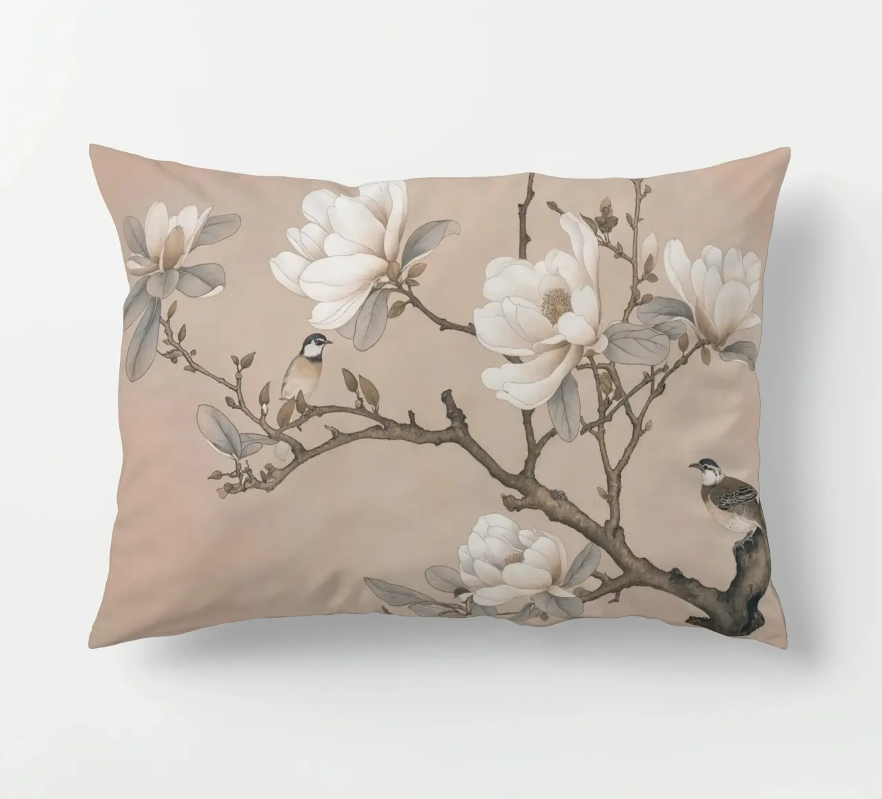 Chinoiserie Magnolia And Bird cuscino da Andrea Haase Vintage World