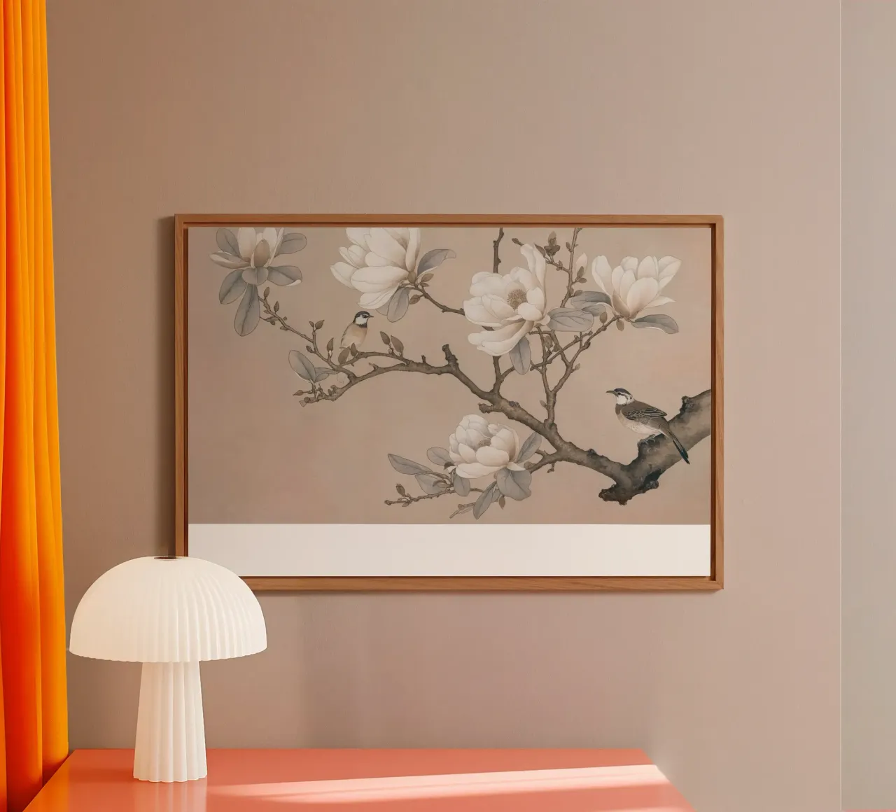 Chinoiserie Magnolia And Bird alluminio dibond da Andrea Haase Vintage World