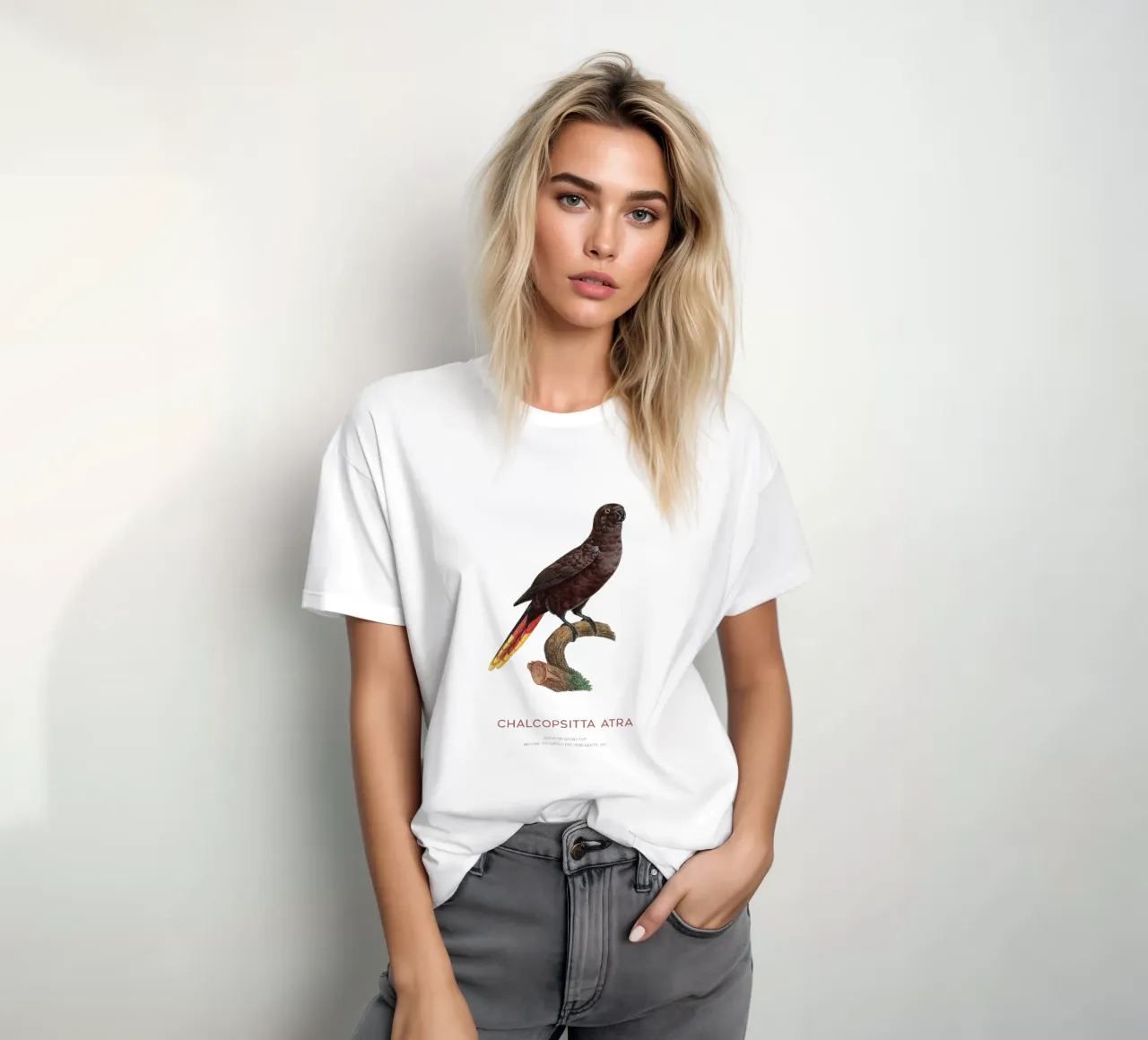 Schwarzer Lori oder Chalcopsitta Atra T-Shirt von Vintagrafica