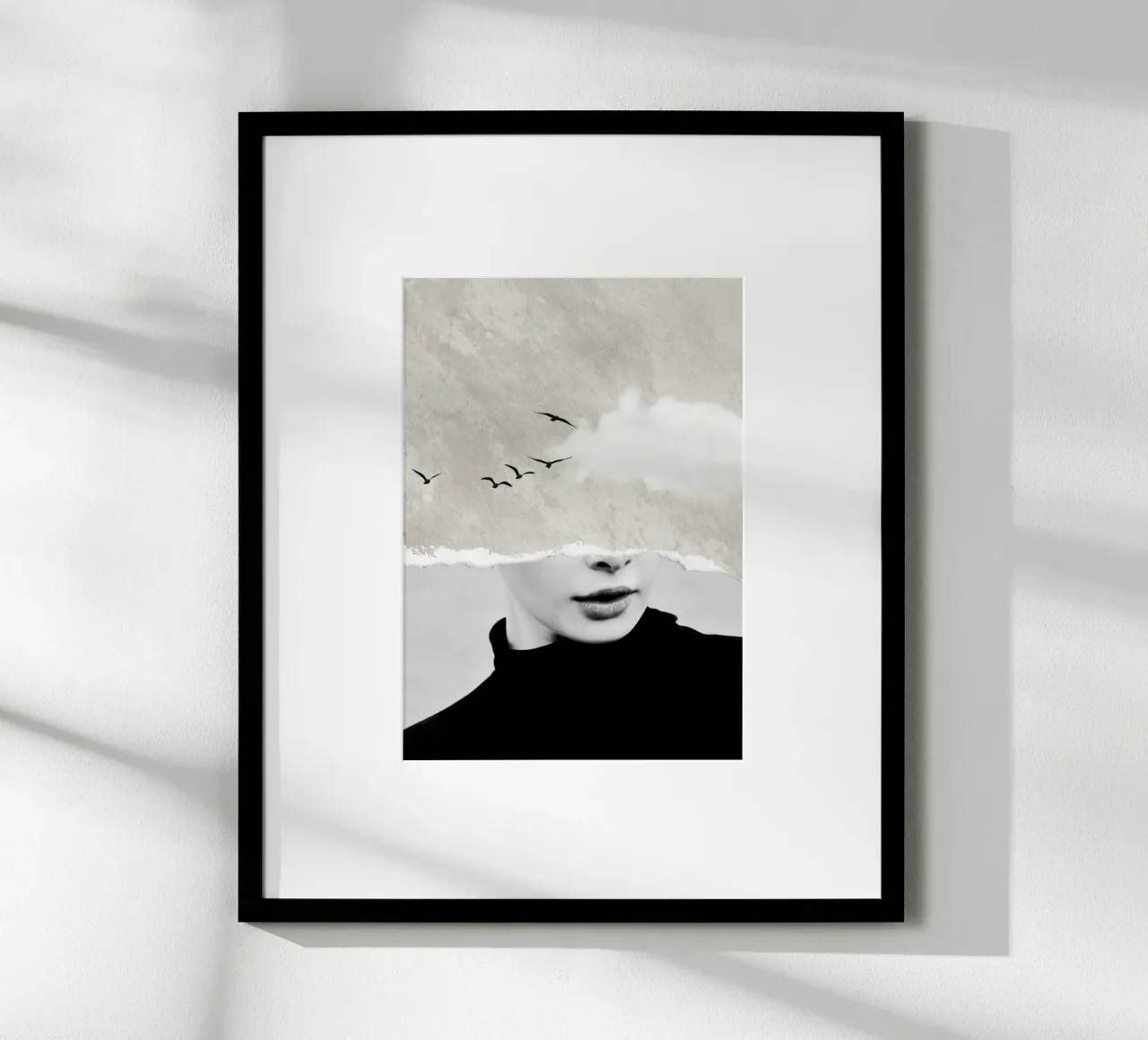 collage minimo silenzio poster con telaio in alluminio da dada22
