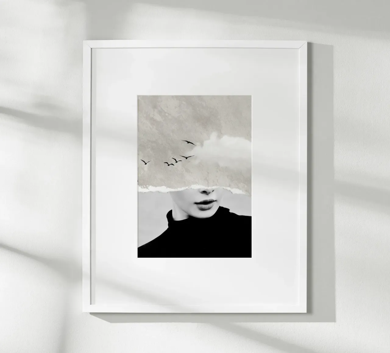 collage minimo silenzio poster con telaio in alluminio da dada22