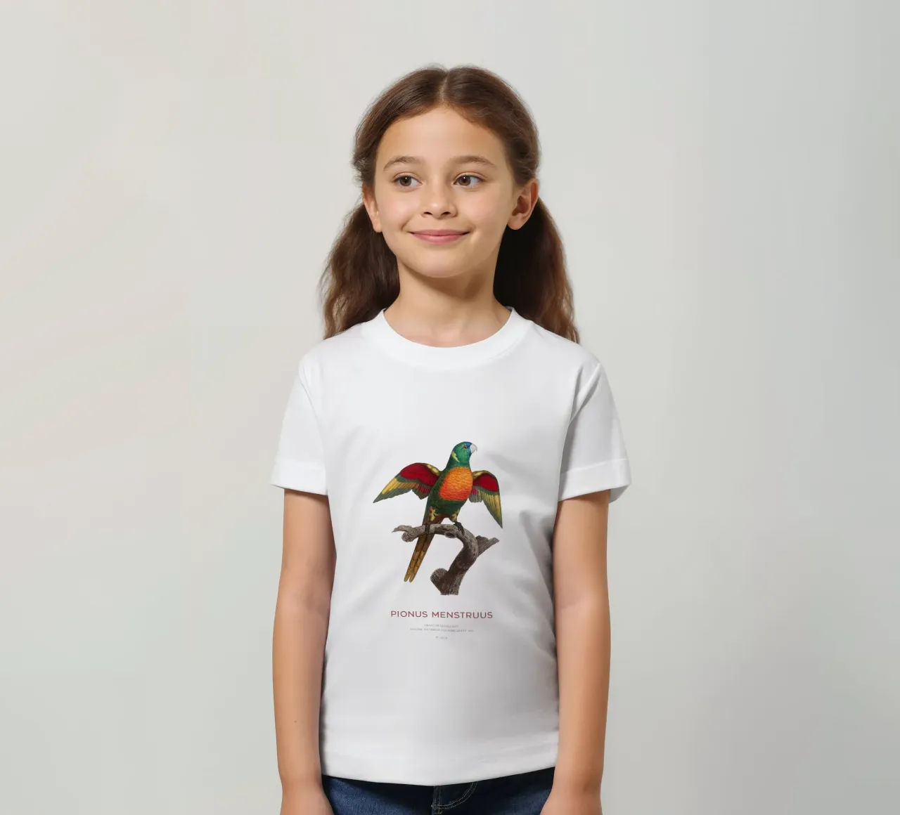 Perroquet à tête bleue ou Pionus Menstruus t-shirt enfant de Vintagrafica