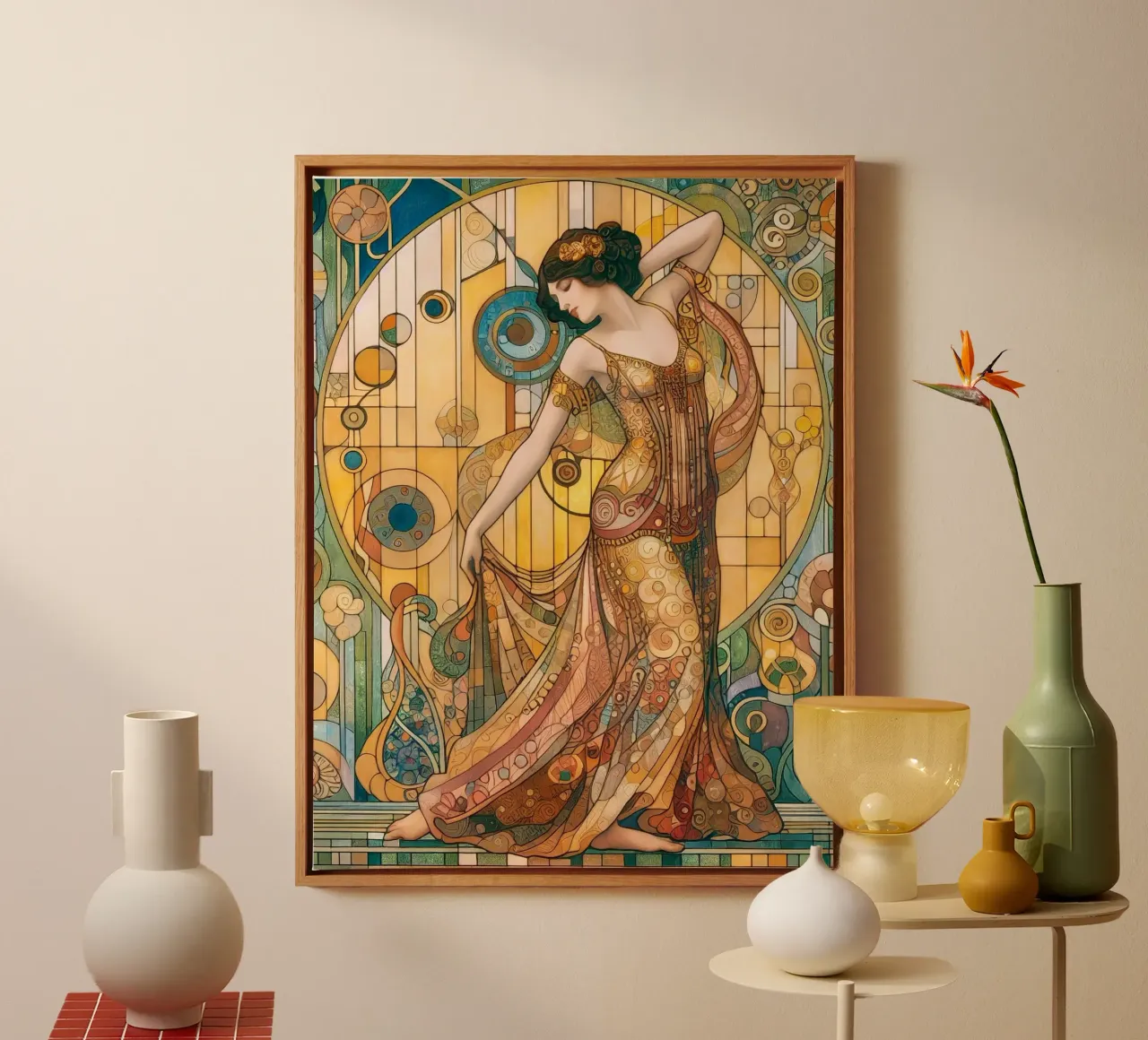 Il ballerino tela con Cornice a cassetta da Art-Nouveau-Dsg