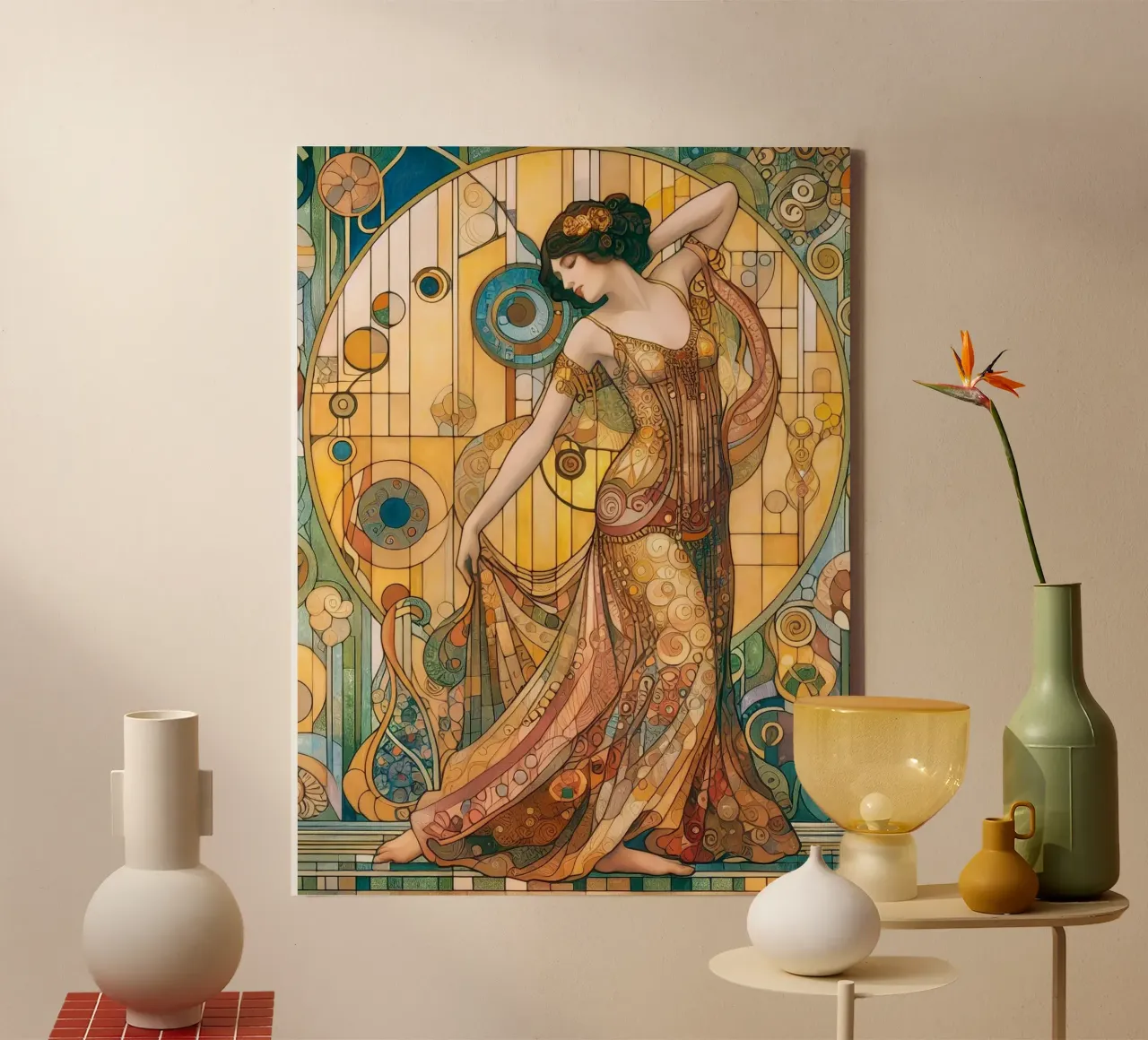 Il ballerino tela con Cornice a cassetta da Art-Nouveau-Dsg