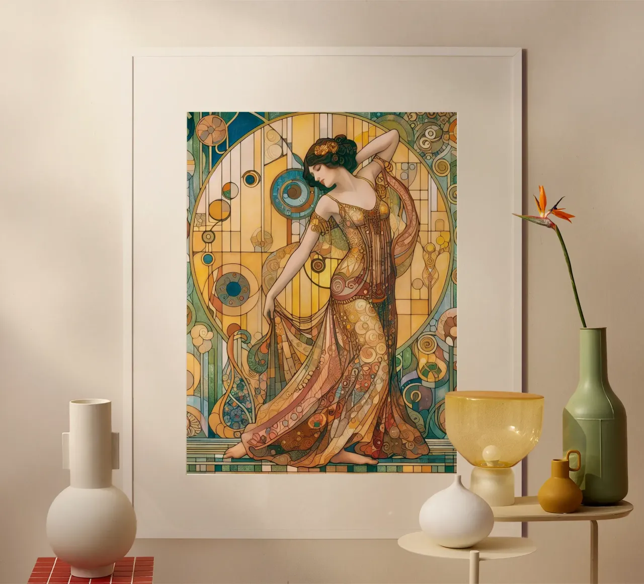 Il ballerino poster con telaio in plastica da Art-Nouveau-Dsg