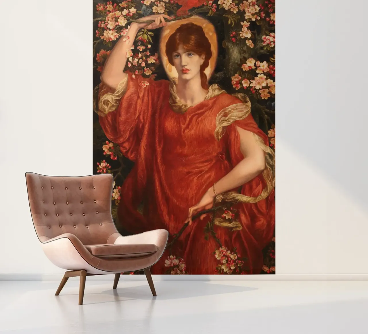Dante Gabriel Rossetti - Eine Vision von Fiammetta Fototapete von Timeless Artworks