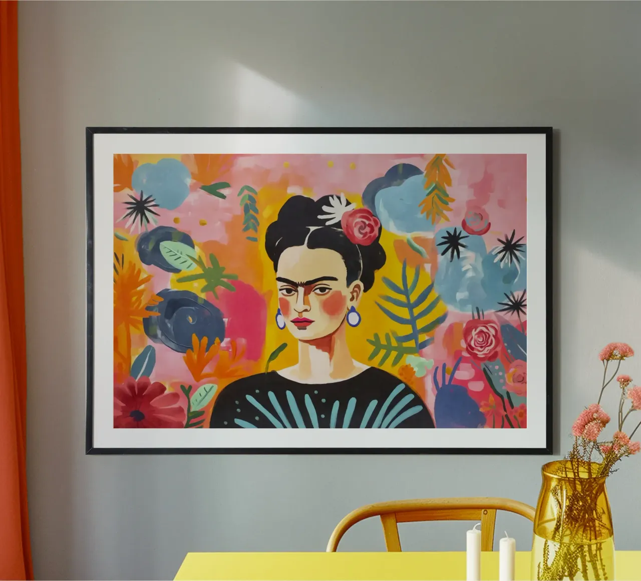 Omaggio al coraggio Ritratto di artista messicano poster con telaio in plastica da Andrea Haase Modern Home