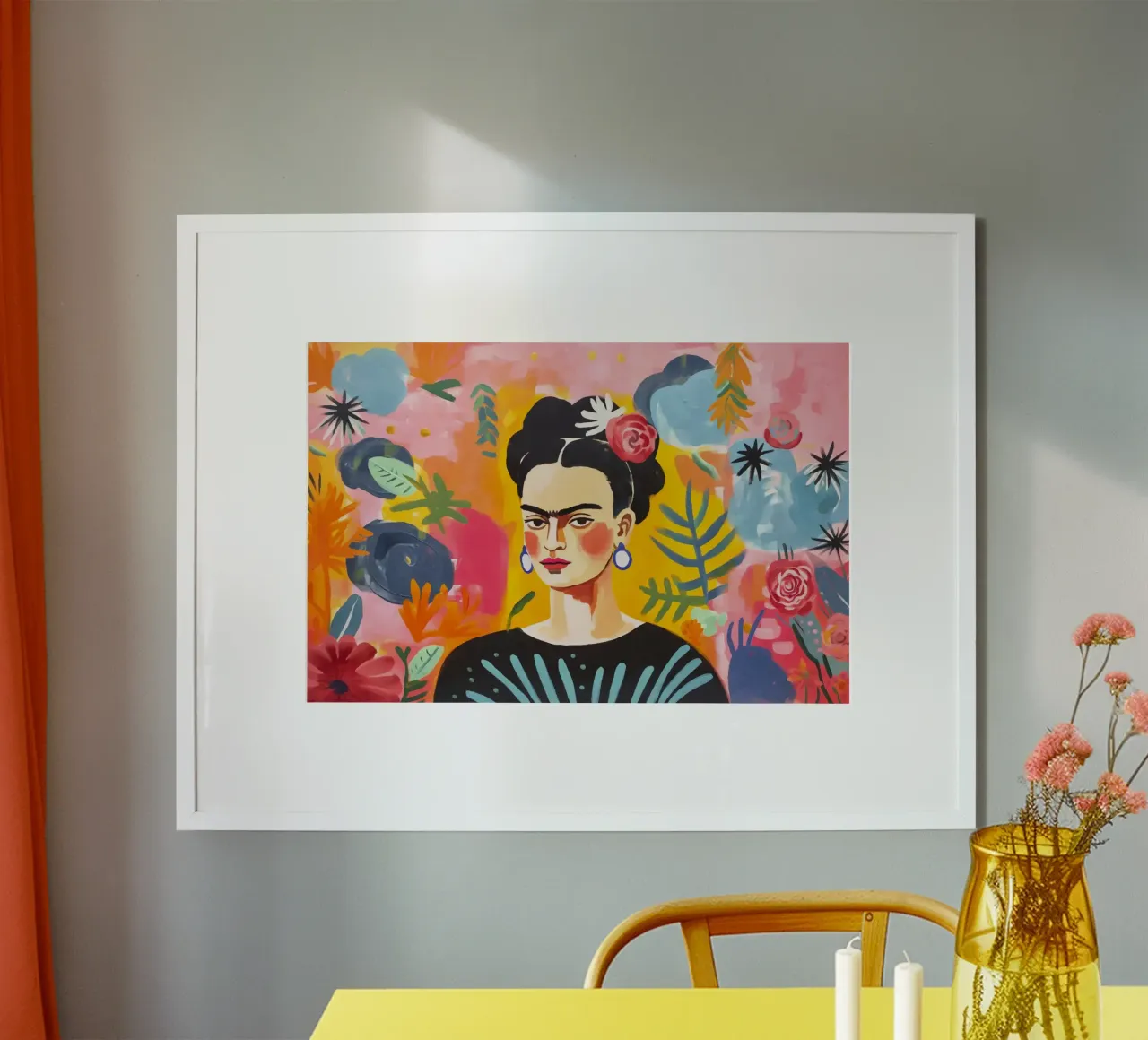 Omaggio al coraggio Ritratto di artista messicano poster con telaio in plastica da Andrea Haase Modern Home