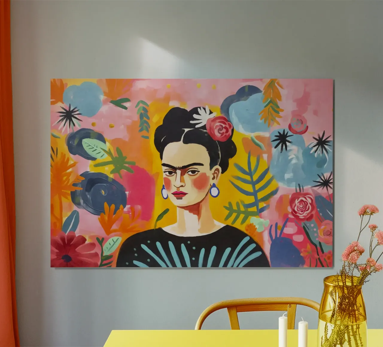 Omaggio al coraggio Ritratto di artista messicano poster con telaio in plastica da Andrea Haase Modern Home
