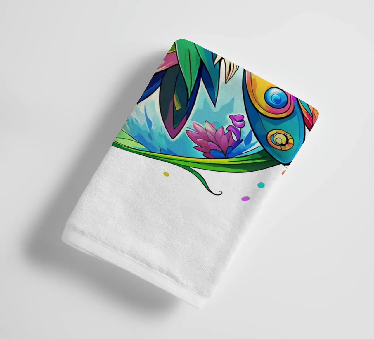 Fata ad acquerello con ali arcobaleno e fiori asciugamano da bagno da Artnesia