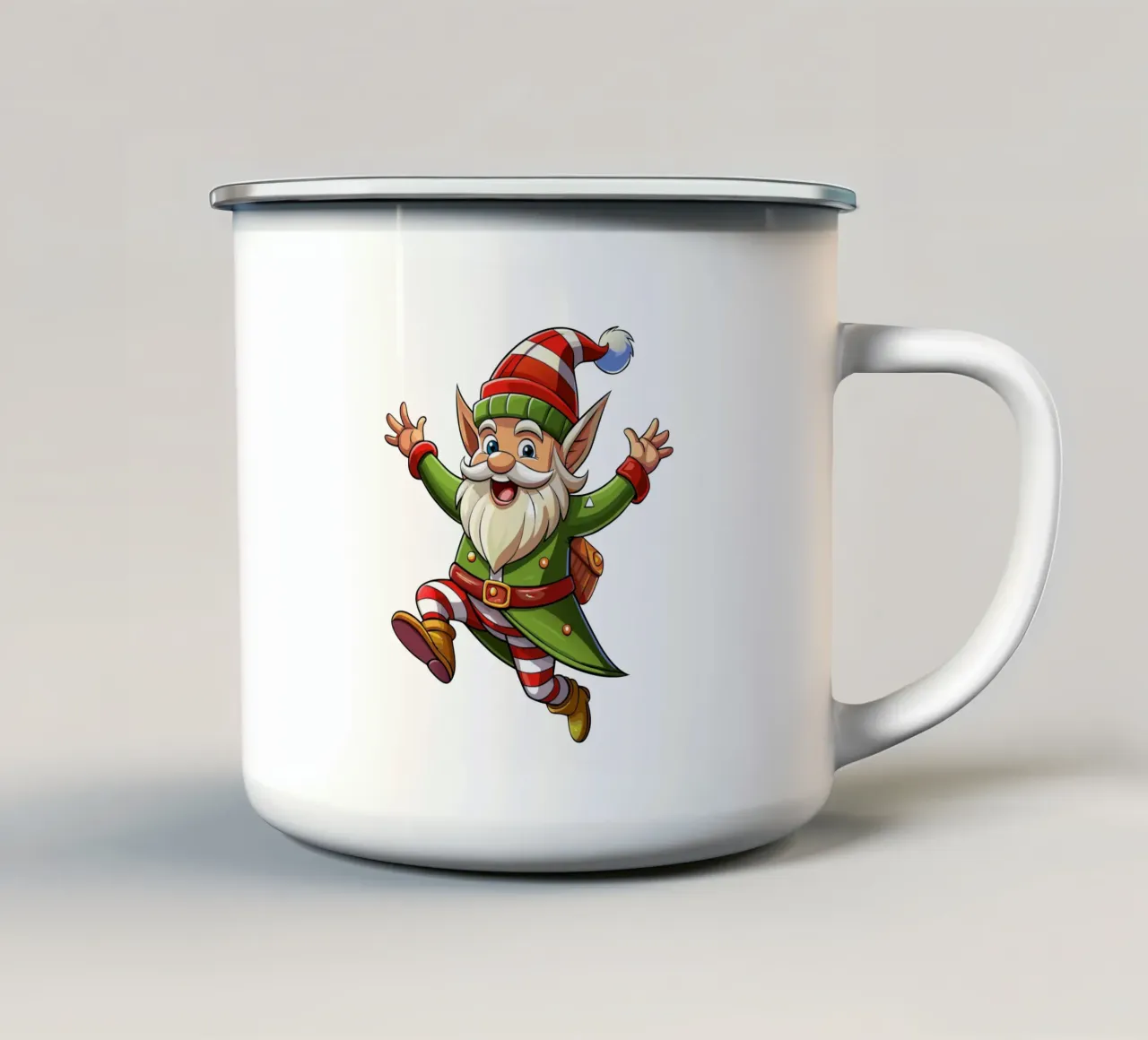 Allegro gnomo di Natale tazza in smalto da Artnesia