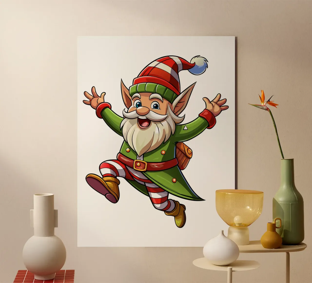 Allegro gnomo di Natale alluminio dibond da Artnesia